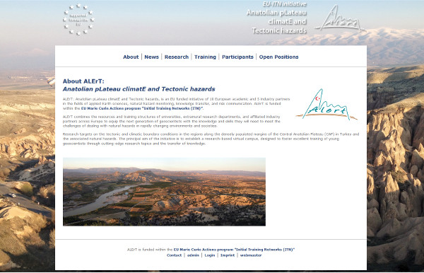 Umsetzung in WordPress -- ITN-ALErT - Anatolian pLateau climatE and Tectonic hazards